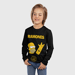 Лонгслив детский Ramones Гомер Симпсон рокер, цвет: 3D-принт — фото 2