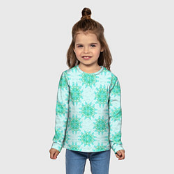 Лонгслив детский Цветок и завитушка, цвет: 3D-принт — фото 2