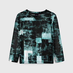 Лонгслив детский Абстракт голубой на чёрном, цвет: 3D-принт