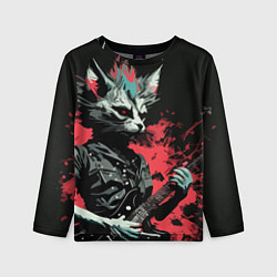 Лонгслив детский Rocker Cat on a black background - C-Cats collecti, цвет: 3D-принт