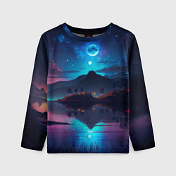 Лонгслив детский Ночное небо, пейзаж, цвет: 3D-принт