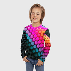 Лонгслив детский Шейповые грани, цвет: 3D-принт — фото 2