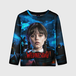Лонгслив детский Wednesday horror, цвет: 3D-принт