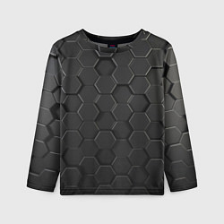 Лонгслив детский Abstraction hexagon grey, цвет: 3D-принт