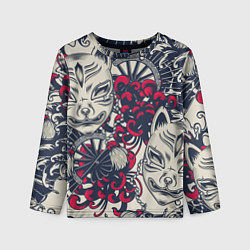 Лонгслив детский Восточные маски, цвет: 3D-принт