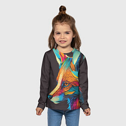 Лонгслив детский Яркая красивая лиса, цвет: 3D-принт — фото 2