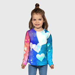 Лонгслив детский Dreamy Hearts Multicolor, цвет: 3D-принт — фото 2