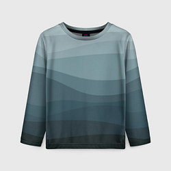 Лонгслив детский Бирюзовые волны, цвет: 3D-принт