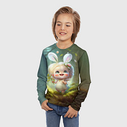 Лонгслив детский Мультяшная девочка-зайка, цвет: 3D-принт — фото 2