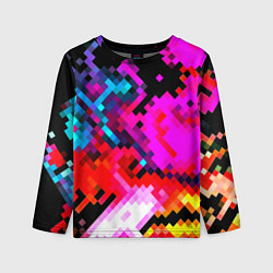 Лонгслив детский Pixel neon mosaic, цвет: 3D-принт