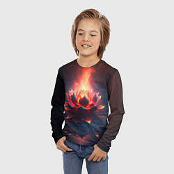 Лонгслив детский Огненный лотус, цвет: 3D-принт — фото 2