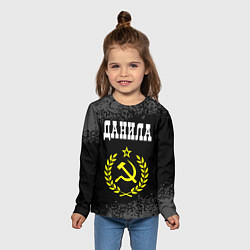 Лонгслив детский Данила и желтый символ СССР со звездой, цвет: 3D-принт — фото 2
