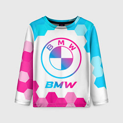 Лонгслив детский BMW neon gradient style, цвет: 3D-принт
