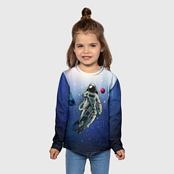 Лонгслив детский Космонавт на велике, цвет: 3D-принт — фото 2
