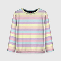 Лонгслив детский Пастельные линии - текстура свитера, цвет: 3D-принт