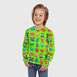 Лонгслив детский Разноцветные монстрики, цвет: 3D-принт — фото 2