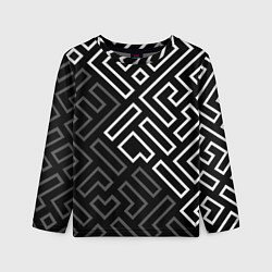 Лонгслив детский Черно белый лабиринт, цвет: 3D-принт