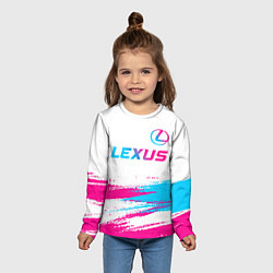 Лонгслив детский Lexus neon gradient style: символ сверху, цвет: 3D-принт — фото 2