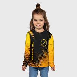 Лонгслив детский Akame ga Kill - gold gradient: надпись, символ, цвет: 3D-принт — фото 2