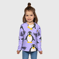 Лонгслив детский Пингвин и веточка, цвет: 3D-принт — фото 2
