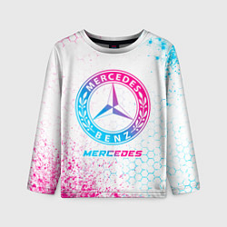 Лонгслив детский Mercedes neon gradient style, цвет: 3D-принт