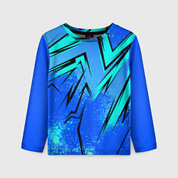 Лонгслив детский Sport uniform - синие брызки, цвет: 3D-принт