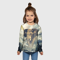 Лонгслив детский Гигантский слон, цвет: 3D-принт — фото 2