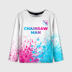 Лонгслив детский Chainsaw Man neon gradient style: символ сверху, цвет: 3D-принт