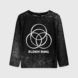 Лонгслив детский Elden Ring с потертостями на темном фоне, цвет: 3D-принт