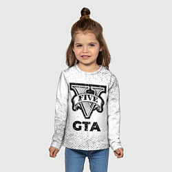 Лонгслив детский GTA с потертостями на светлом фоне, цвет: 3D-принт — фото 2