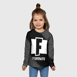 Лонгслив детский Fortnite glitch на темном фоне, цвет: 3D-принт — фото 2