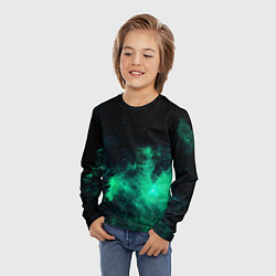 Лонгслив детский Зелёная галактика Midjourney, цвет: 3D-принт — фото 2