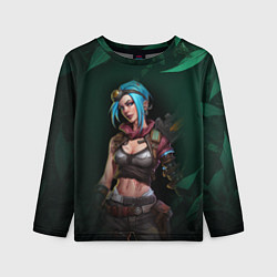 Лонгслив детский Jinx art green Arcane League of Legends, цвет: 3D-принт