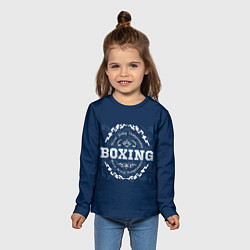 Лонгслив детский Boxing - надпись, цвет: 3D-принт — фото 2