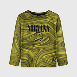 Лонгслив детский Nirvana лого абстракция, цвет: 3D-принт