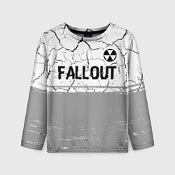 Лонгслив детский Fallout glitch на светлом фоне: символ сверху, цвет: 3D-принт