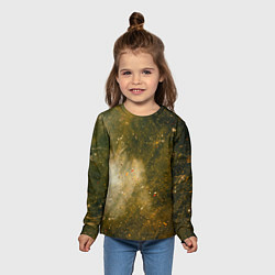 Лонгслив детский Золотистый туман и краски, цвет: 3D-принт — фото 2
