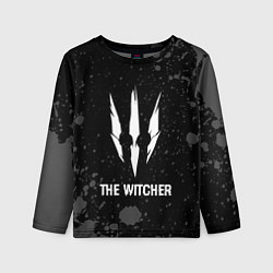 Лонгслив детский The Witcher glitch на темном фоне, цвет: 3D-принт