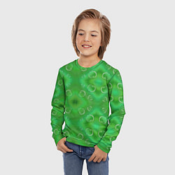Лонгслив детский Зеленый орнамент, цвет: 3D-принт — фото 2