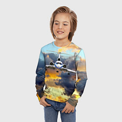 Лонгслив детский Ту-154 Суровый закат, цвет: 3D-принт — фото 2