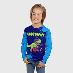 Лонгслив детский Кирилл рокозавр, цвет: 3D-принт — фото 2