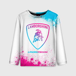 Лонгслив детский Lamborghini neon gradient style, цвет: 3D-принт