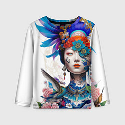 Лонгслив детский Japanese girl - irezumi - tattoo, цвет: 3D-принт