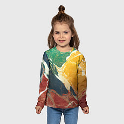 Лонгслив детский Мраморная радуга, цвет: 3D-принт — фото 2