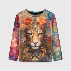 Лонгслив детский Леопард в тропиках, цвет: 3D-принт