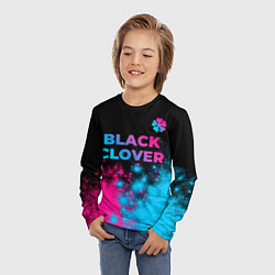 Лонгслив детский Black Clover - neon gradient: символ сверху, цвет: 3D-принт — фото 2