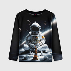 Лонгслив детский Космонавт и шахматы, цвет: 3D-принт