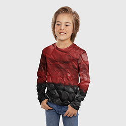Лонгслив детский Черная красная текстура, цвет: 3D-принт — фото 2