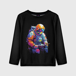 Лонгслив детский Читающий космонавт, цвет: 3D-принт
