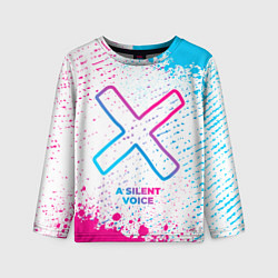 Лонгслив детский A Silent Voice neon gradient style, цвет: 3D-принт